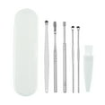thumbnail image 1 of Plastic Box Style A, Multi-Function Stainless Steel Ear Pick Set 6-Piece, 1 Setinnovative Spring Ear Wax Cleaner Tool Set,Stainless Steel Ear Cleansing Tool,Ear Curette Earwax Remo Makeup Organizers, 1 of 6