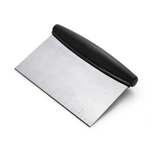 Plastic Bread Scraper Dough Cutter with Measuring Scale Multipurpose Bench Scraper Kitchen Tool Pastry Scraper for Cake Baking Food Pizza Stainless Steel Dough Scraper and Chopper Bench Knife (Black)