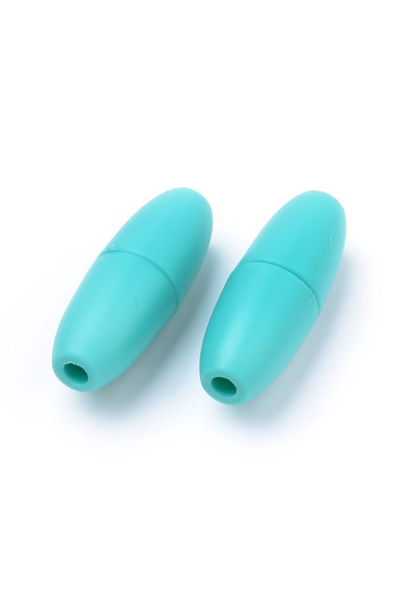 Plastic Breakaway Clasps For Rubber Silicone Teething Necklaces Medium Turquoise 24x9mm Hole: 2.5mm