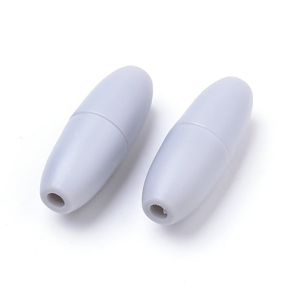 Plastic Breakaway Clasps For Rubber Teething Necklaces Light Grey 24x9mm Hole: 2.5mm