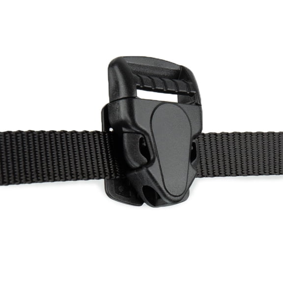 Plastic Buckle - 1 Inch or 25mm Inner Webbing Diameter - Extra Glide Bar - Comes with Closed Back Clip - Black 100 Pack