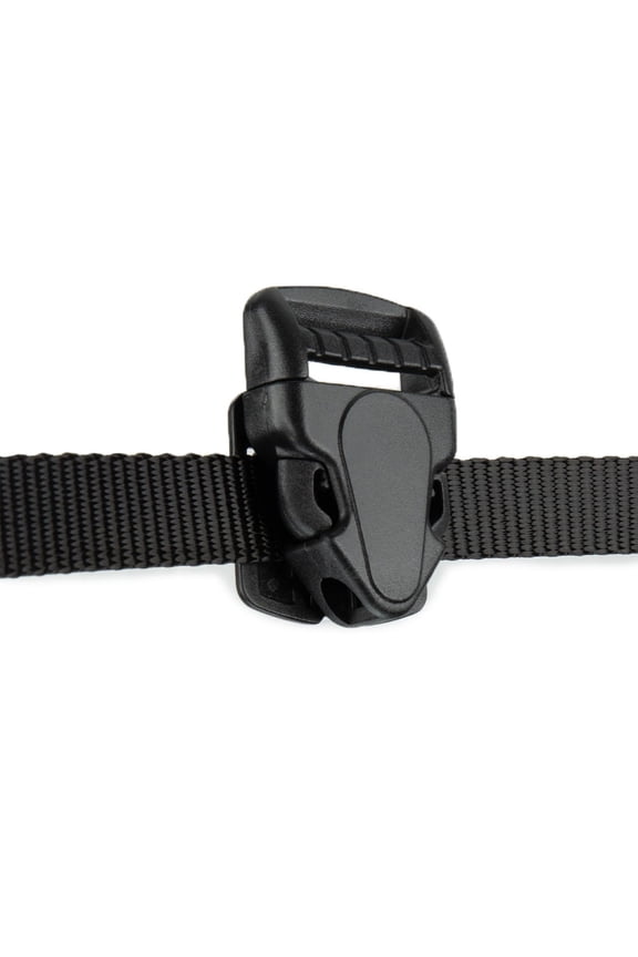 Plastic Buckle - 1 Inch or 25mm Inner Webbing Diameter - Extra Glide Bar - Comes with Closed Back Clip - Black 100 Pack
