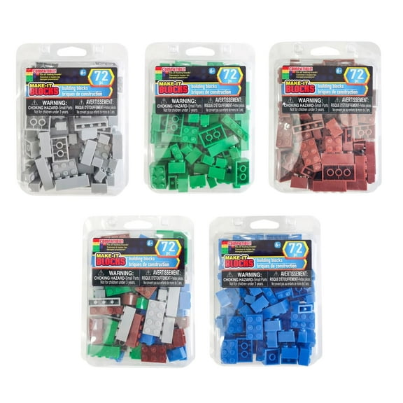 Plastic Building Block 72pcs, Gift Idea Stocking Stuffer Thanksgiving Birthday Christmas Party Favor Easter Basket Halloween Playset Children Educational Construction Bricks Toy STEM Creative Game Fun