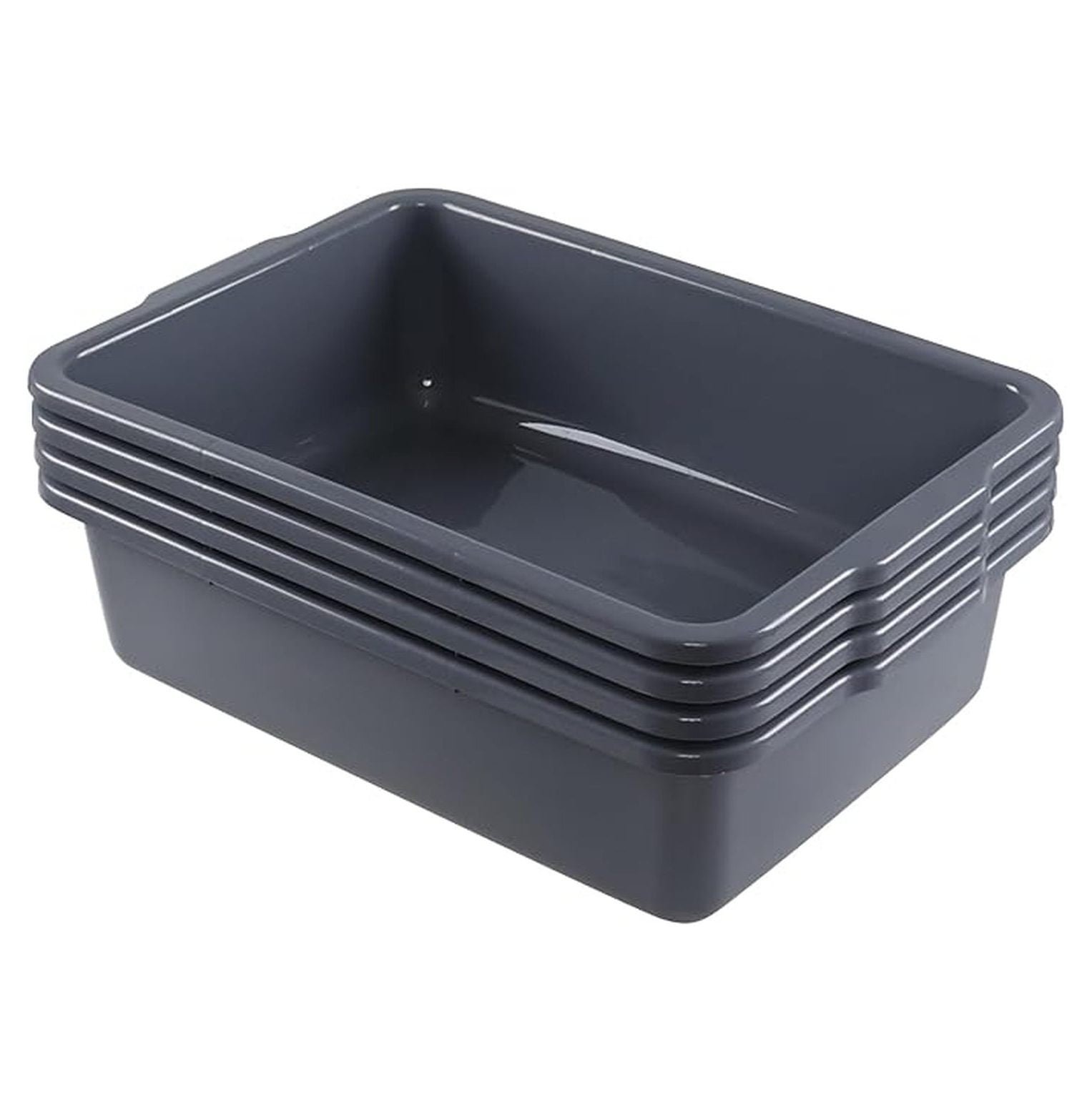 Plastic Bus Box 36L - 4 Pack Large Restaurant Bus Tubs - Heavy Duty ...