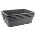 thumbnail image 1 of Plastic Bus Tubs 4-Pack - 32L Large Storage Containers, Grey - Food Grade Bus Tray Boxes for Home, Farm, Garden & Kitchen, 1 of 3