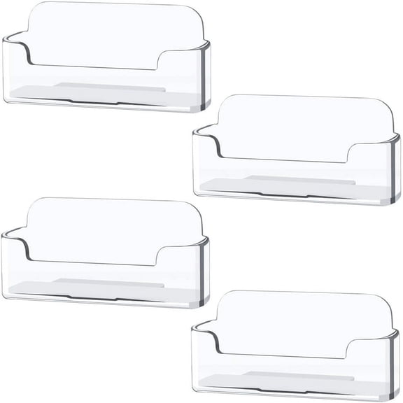 Plastic Business Card Holder - Clear Business Card Case for Desk - Office Acrylic Business Card Stand Display