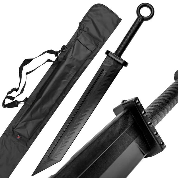 Plastic Buster Sword Broad Sword Kung Fu Training Tai chi Final Fantasy Sword Cosplay, With Carrying Case