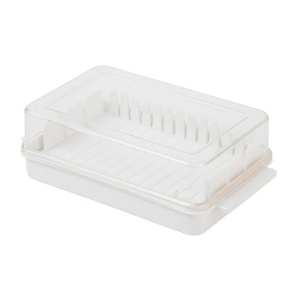 Plastic Butter Dish Butter Dish with Lid and Slicer for Easy Cutting and Storage Butter Box Cheese Keeper Airtight Rectangular Butter Storage Container