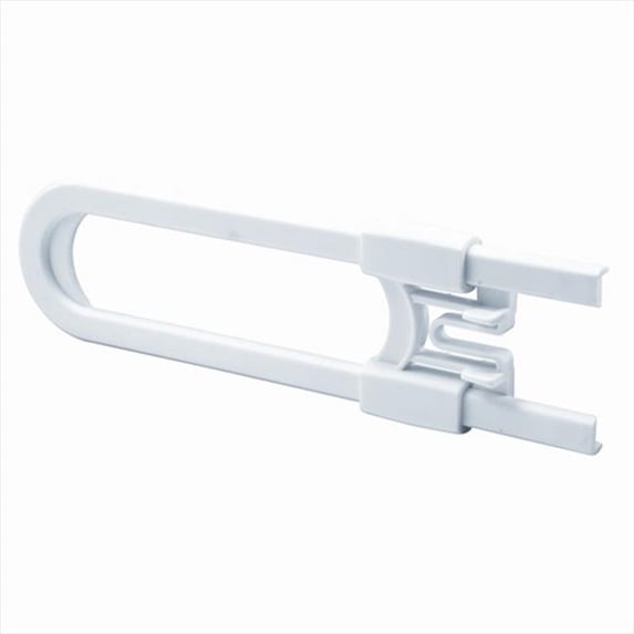 Plastic Cabinet Slide Lock, White, Pack of 6