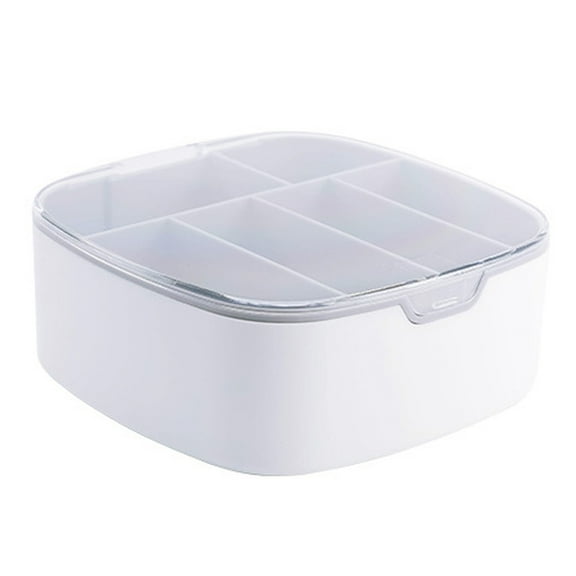 Plastic Cable Management Box With Lid, Large Cord Organizer Case, For Home Office Supplies, Phone Charger, Wires - white