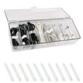 Plastic Cable Management Box with Lid and 10 Wire Ties, Portable Clear