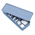 thumbnail image 1 of Plastic Cable Organizer Box with Compartments, Desk Accessories Storage Case with Lid and Wire Ties, 27.2*9.6*6cm - blue, 1 of 5