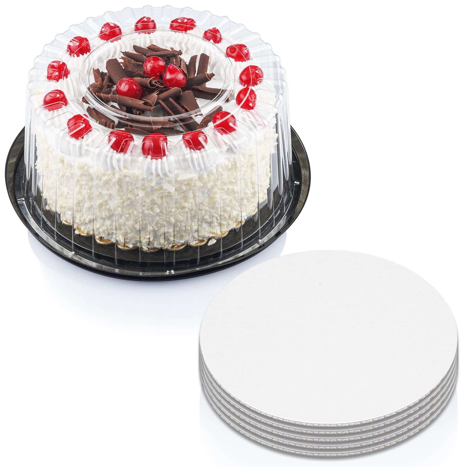 Choice 1/4 Size Low Dome Sheet Cake Display Container with Clear Dome Lid