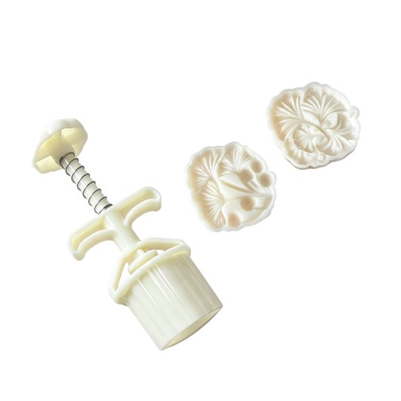 Plastic Cake Maker Hand Press Molding Tool With 2 Pattern Plate For Easy Homemades Dessert Baking Accessory