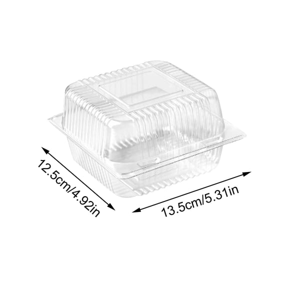 Plastic Cake Slice Containers Clear Square Hinged Clamshell Food Trays for Pastries Desserts Salads Takeout Catering Display Boxes 100 Pack B 11.02x5.12x4.72