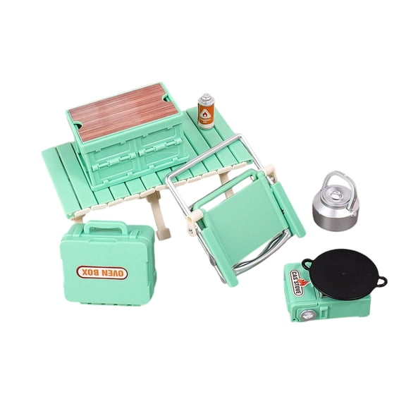 Plastic Camping Furniture Model For Doll House Enthusiast Miniature Picnics Set for Model Craft Project Scene Decoration
