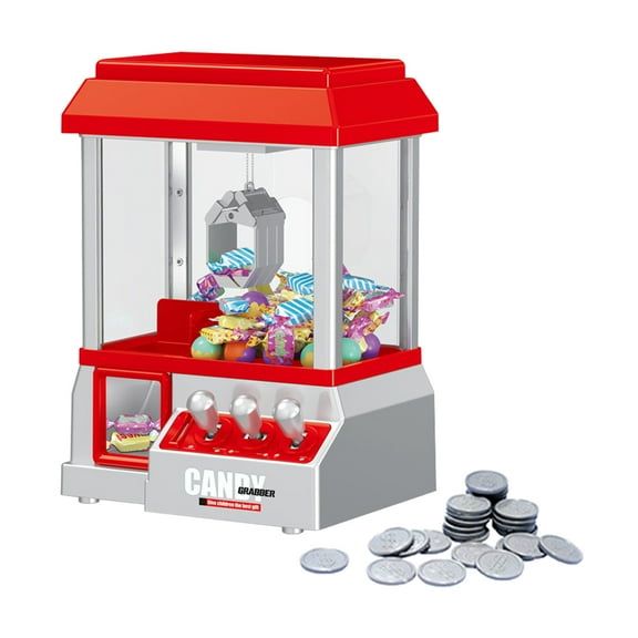 Plastic Candy Grabber Arcade Game Coin Operated Cool Fun Mini Candy Grabber Prize Dispenser Vending Toy for Kids, Boys & Girls