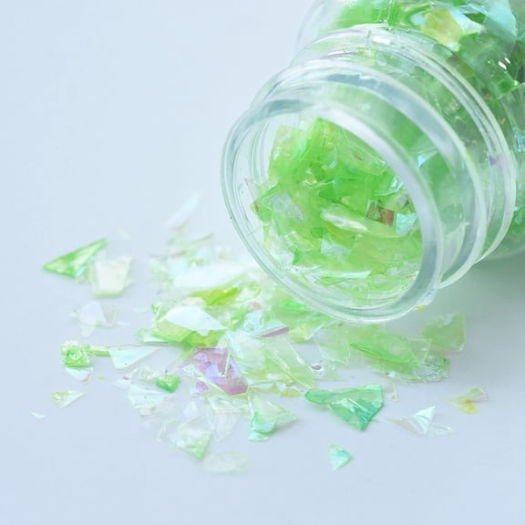 Plastic Candy Sequins/Paillette Chip UV Resin Filler for Epoxy Resin Jewelry Making Lime 3~25x2.8~6.5mm