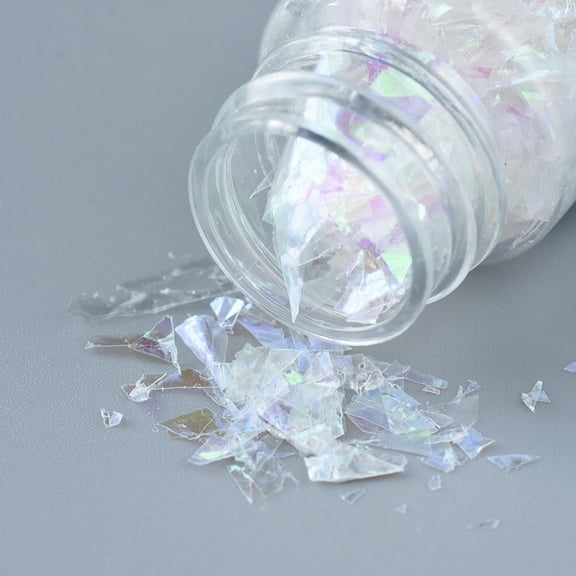 Plastic Candy Sequins/Paillette Chip UV Resin Filler for Epoxy Resin Jewelry Making White 3~25x2.8~6.5mm