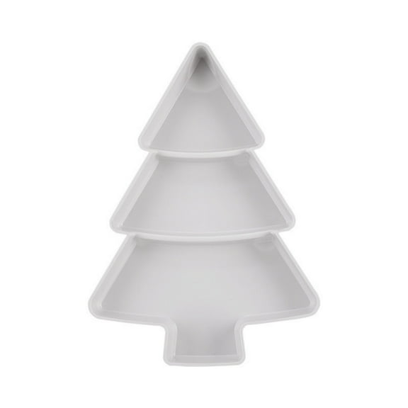 Plastic Candy Tray and Dried Fruit Box, Christmas Tree Shaped Snack Server for Nuts and Melon Pieces, Holiday Ornamental Food Board for Living Room Table Centerpiece, Reusable