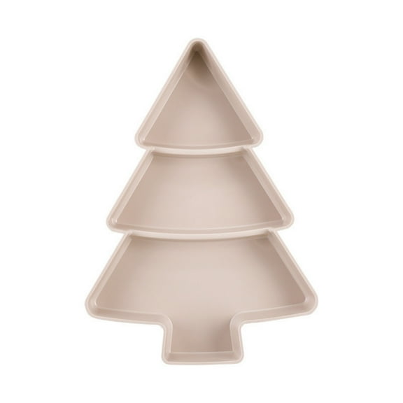 Plastic Candy Tray and Dried Fruit Box, Christmas Tree Shaped Snack Server for Nuts and Melon Pieces, Holiday Ornamental Food Board for Living Room Table Centerpiece, Reusable