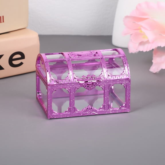 Plastic Candy boxes Treasure Chests Purple 7.4x5.2x5cm