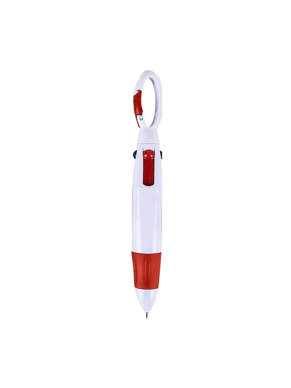 Plastic Carabiner Shuttle Pens,Pen Keychain,4-in-1 Retractable Ballpoint Pens Multicolor Pens with Buckle Keychain on Top for Office School Supplies Students Children Gift,10ml