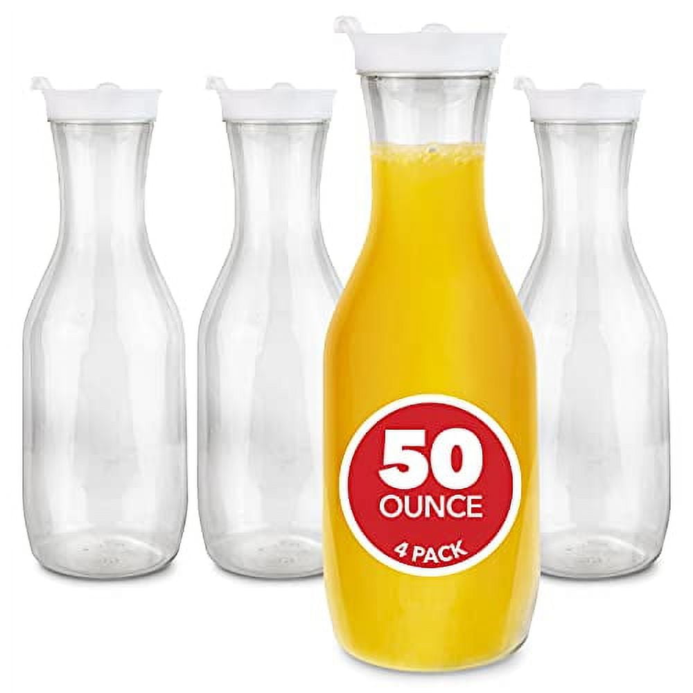 Plastic Carafe With Lid, Clear Juice Bottles, Anti-fall Juice Milk