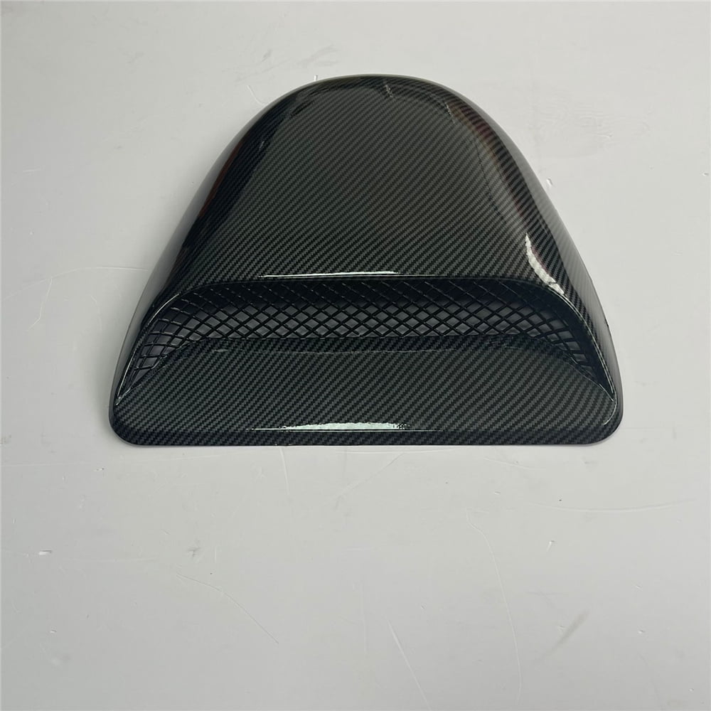 Carbon Fiber Style Air Intake Covers For Kia Stinger 2018-2023 - Gloss Black Hood Scoop Vent Trim