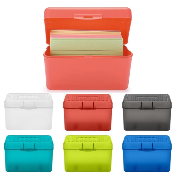 LAIOWEI Index Card Holder, 3.5 x 5.7 Inch Index Card Box Organizer Case, File Box, Recipe Box, Notecard Box, Flash Note Card Holder White 1Pcs