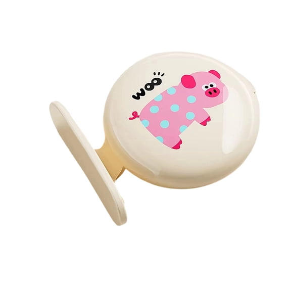 Plastic Cartoon Pig Pattern Retractable Badge Holder with Clip for Office School ID Card Name Tag Accessory