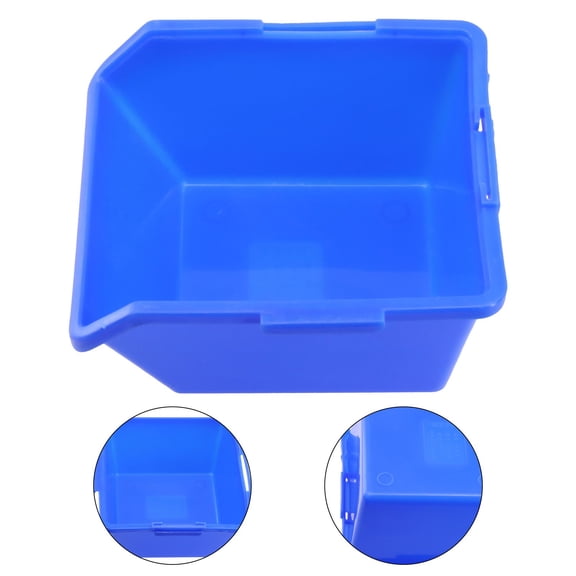 Plastic Case Storage Parts Box 1Pc Component Durable Pe Material Parts Container Storage Bins Workshop Equipment Medium-Blue Fangkenuo