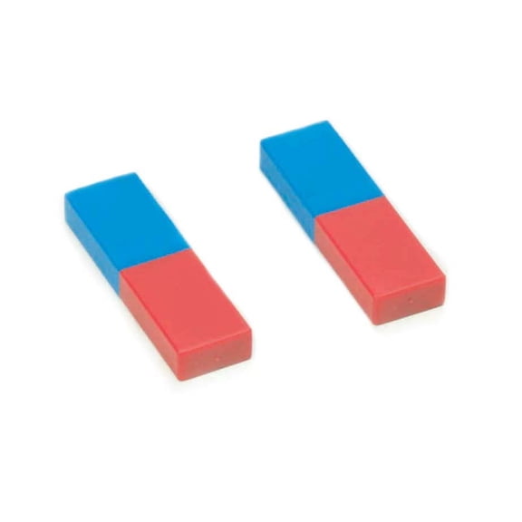 Plastic Cased Bar Magnet Pair - Blue/Red - Eisco Labs