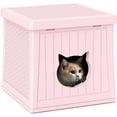 thumbnail image 1 of Plastic Cat House for Indoor Use, Weatherproof Outdoor Cat House for Feral Cats, Unique Cat Shelter for Small Pet, Spacious, Easy to Assemble, Peach Pink, 1 of 12