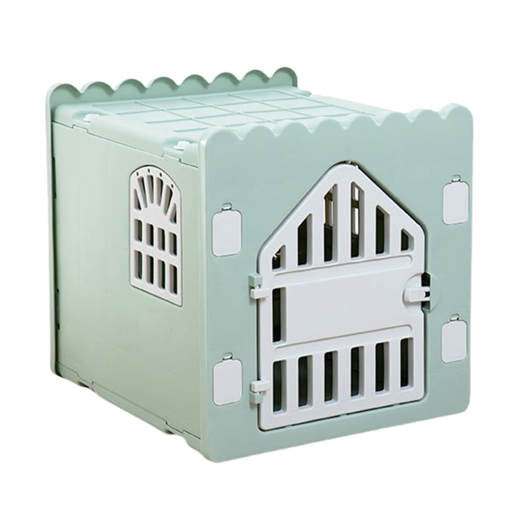 Plastic Cat House Stackable Feral Cat Shelter Waterproof Pet Shelter for Cats with Escape Door for Outdoor Indoor Use (Green)