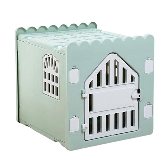 Plastic Cat House Stackable Feral Cat Shelter Waterproof Pet Shelter for Cats with Escape Door for Outdoor Indoor Use (Green)