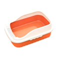 thumbnail image 1 of Plastic Cat Litter Box,12.2x8.3x6.3 Inch Open Top High-Sides Litter Pan Including Scoop,Large Odor-Free Low Entrance for Senior & All Cats,Orange, 1 of 7