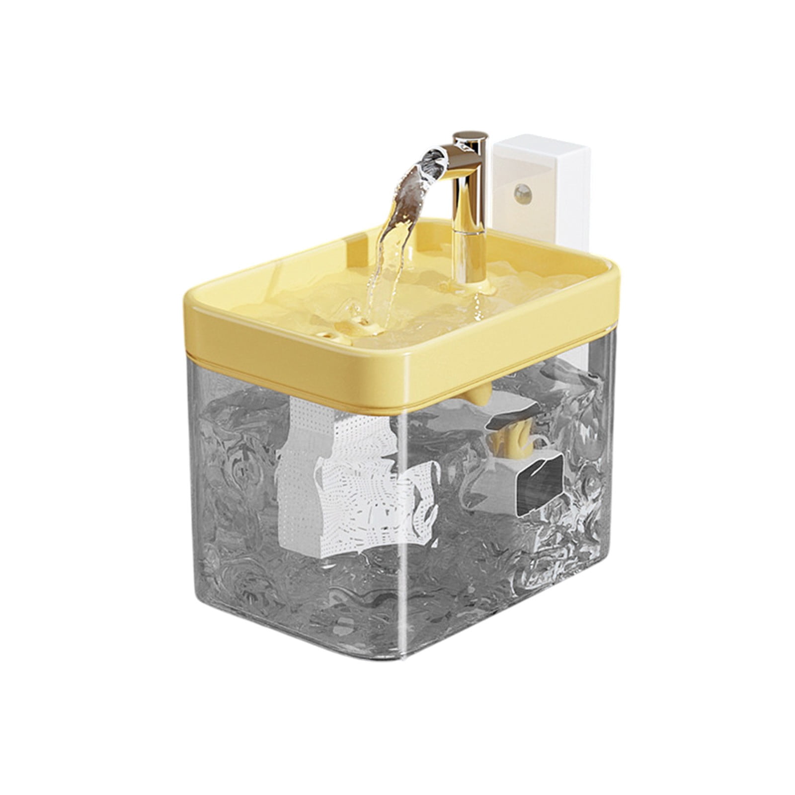 Plastic Cat Water Fountains Transparent and Visible Tank,Cat and Dog Drinking Bowl Water Foutain Indoor Easy to Clean Small Pet Water Fountain