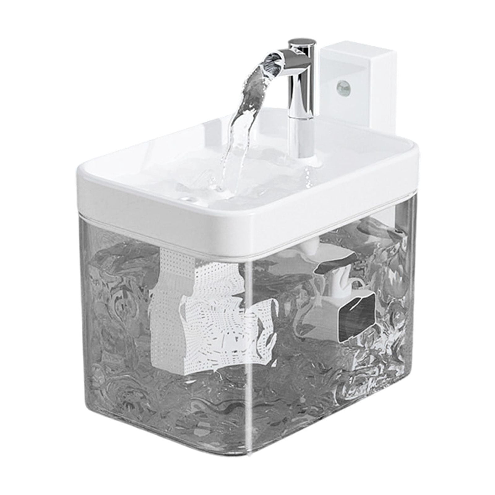 Plastic Cat Water Fountains Transparent and Visible Tank,Cat and Dog Drinking Bowl Water Foutain Indoor Easy to Clean Small Pet Water Fountain