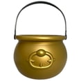 thumbnail image 1 of Cauldron Kettle for Halloween, Large Pot of Gold Bucket for Table Decorations Centerpieces, Halloween Party Prop for Candy and Decor,7.6x5.3 Inch, 1 of 7