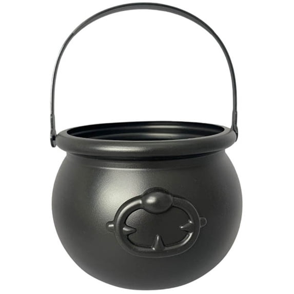 Cauldron Kettle for Halloween, Large Pot of Gold Bucket for Table Decorations Centerpieces, Halloween Party Prop for Candy and Decor,7.6x5.3 Inch
