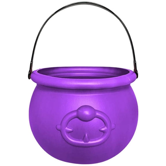 Cauldron Kettle for Halloween, Large Pot of Gold Bucket for Table Decorations Centerpieces, Halloween Party Prop for Candy and Decor,7.6x5.3 Inch