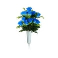 thumbnail image 1 of Plastic Cemetery Flower Bouquet, Artificial Roses with Bucket, 12 Head Artificial Rose Bouquet with Bucket Set, Foam Cemetery & Memorial Decorative Flowers, 1 of 6