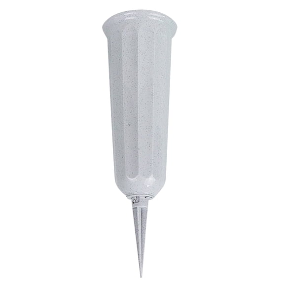 Cemetery Vase with Stake, In-Ground Memorial Flower Holder, Weather Resistant, Grey, One Size