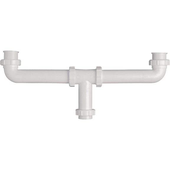 Plastic Electrical - Plastic Center Outlet Continuous Waste Slip-Joint Or Direct Connect - Pack of 12