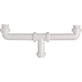 Plastic Center Outlet Continuous Waste Slip-Joint Or Direct Connect - Single Pack