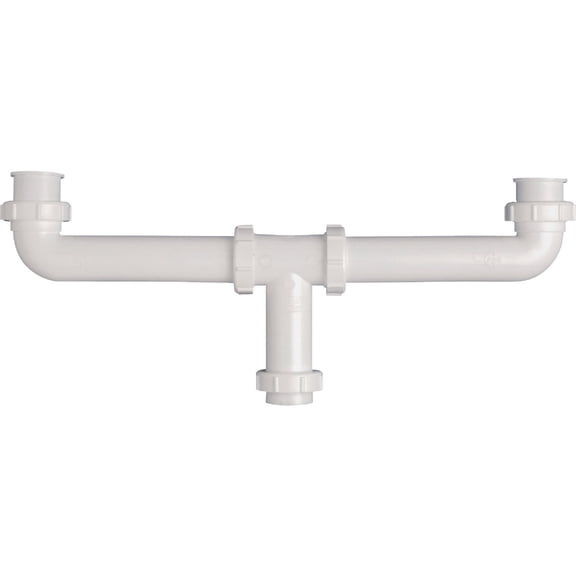 Plastic Center Outlet Continuous Waste Slip-Joint Or Direct Connect - Single Pack