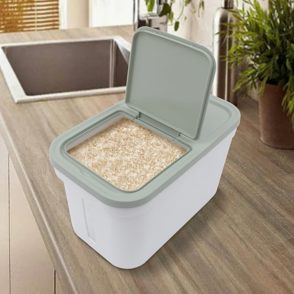 Plastic Cereal Storage Container 10kg Airtight Kitchen Dry Food Rice Beans Box 22Lbs Large Plastic Rice Cereal Storage Box Pet Dog Cat Dry Food Container & Cup Wheat Storage Container Kitchen