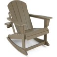 Plastic Chair Rocking Chairs with Cup Holder, Weather Resistant