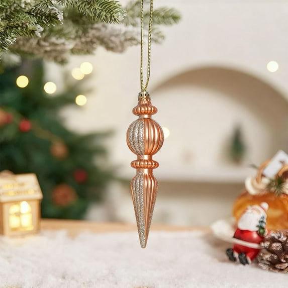 Plastic Champagne-Colored Christmas Tree Ornaments (Iron-Shaped)